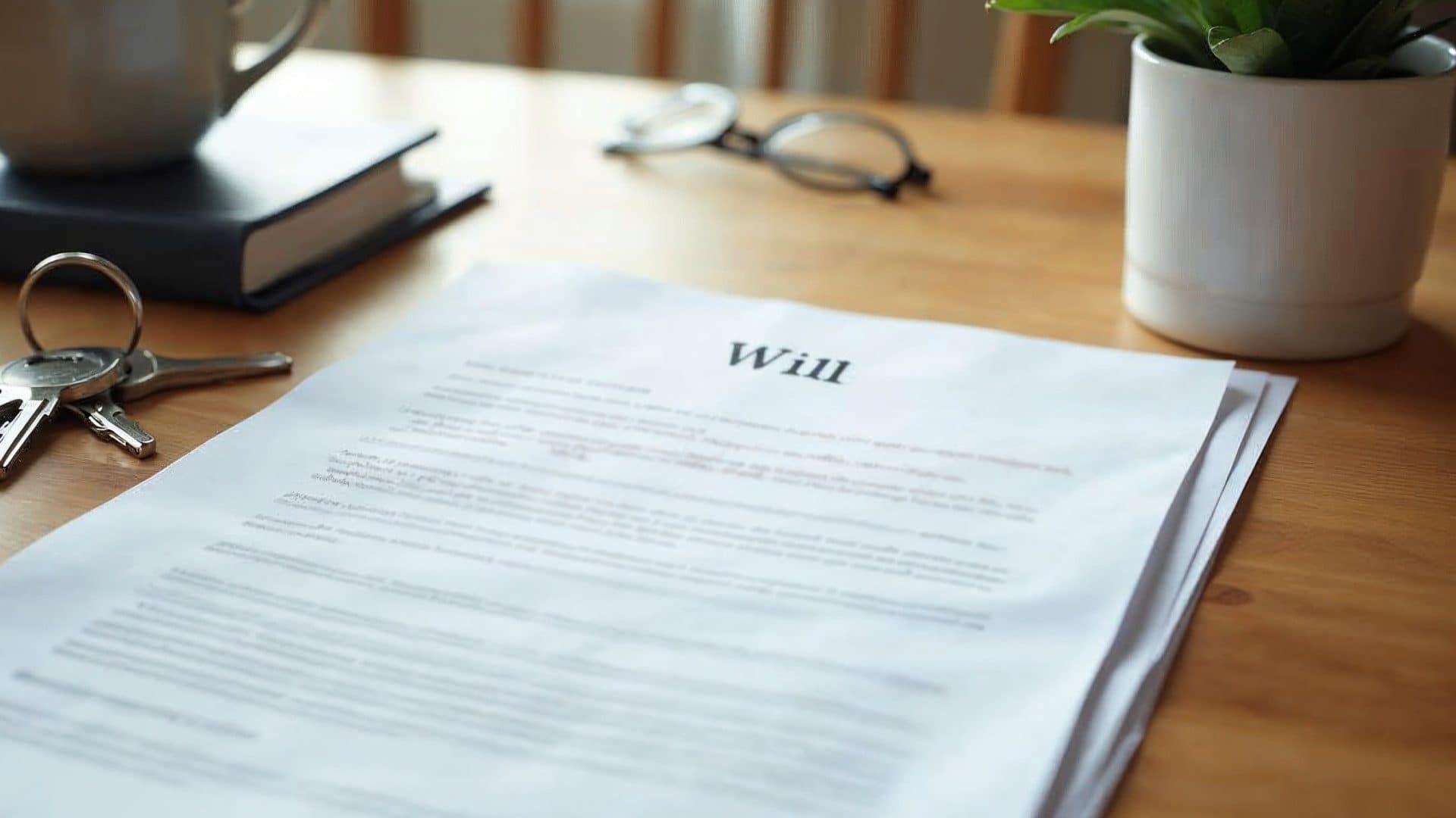 Will Document and House Keys - We Buy Houses Cash Last will and testament with house keys for inherited house.