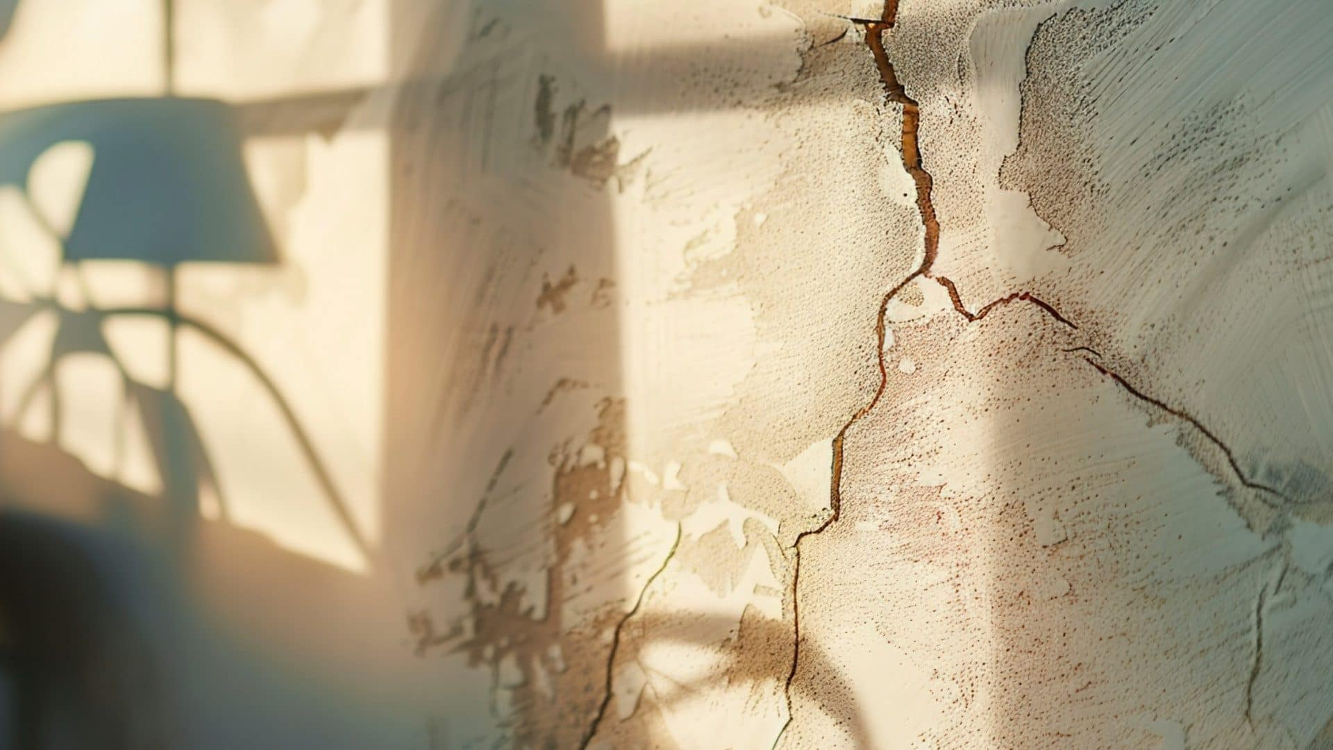 Cracked Wall in Old House - We Buy Houses Cash Close-up of cracked plaster wall showing structural damage in a house.